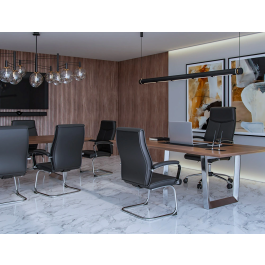 Q-connect Silla de Escritorio Modelo Ena Simil Piel Base Metálica Color Negro Altura Máxima 1050 mm