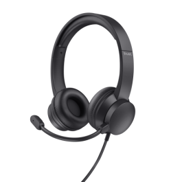 Trust Auriculares Ayda Estéreo con Micrófono Ajustable, Conexión USB, Negro