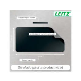 Leitz Alfombrilla de Sobremesa Grande, Protector de Escritorio Impermeable, 80x40 cm, Negro