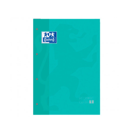 Oxford Recambio Color 1 Din A4+ 80 Hojas 90 gr Cuadro 5 mm 4 Taladros Color Ice Mint