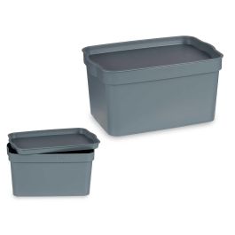 Caja Plastico Con Tapa 2,3L Gris Kipit 13X11CM (24 Unidades) Precio: 39.79000058. SKU: B134VEFR5M