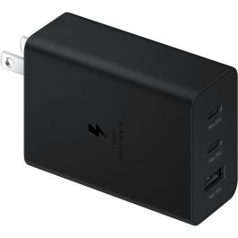 Samsung EP-T6530 Cargador de Pared Negro con 2 Puertos USB-C para Smartphone, Tableta, Portátil, Auriculares y Smartwatch