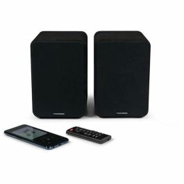 THOMSON WS600DUO - Juego de 2 altavoces con caja de madera - 100W - Bluetooth 5.0 - 2 salidas RCA - Negro