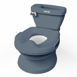 Ingenuity ING0074451111240 Inodoro infantil Mini con reductor, descarga musical y compartimento para toallitas integrado, azul