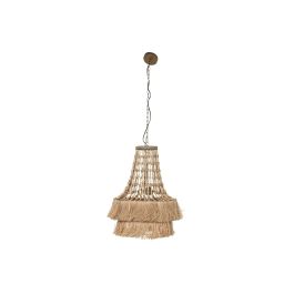 DKD Home Decor Lámpara Techo Balines Natural Yute Metal Flecos 50.5 x 148 x 50.5 cm