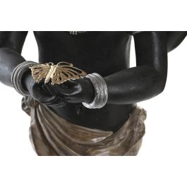 DKD Home Decor Figura Decorativa Africana Resina Negra 18 x 35 x 20.5 cm (2 Unidades)