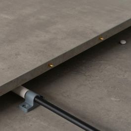 Mesa Extensible Gris-Negro Dm-Metal 120 X 120 X 76 cm