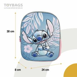Toybags Stitch Pink Mochila Preescolar 3D con Bolsillo Lateral - 8 x 22 x 8 cm