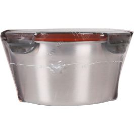 Quttin Fiambrera de Acero 0.6L para Microondas y Horno, 13.5 x 7 x 13.5 cm (12 Unidades)