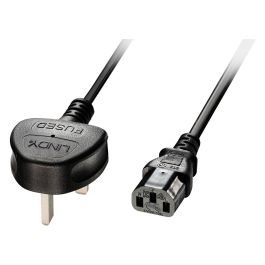 Lindy Cable de Alimentación con Enchufe UK de 3 Pines a IEC C13, 2m