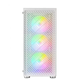 Mars gaming MC-F Semitorre Gaming ATX Blanca con Ventana Cristal Templado y Frontal Metal-Mesh