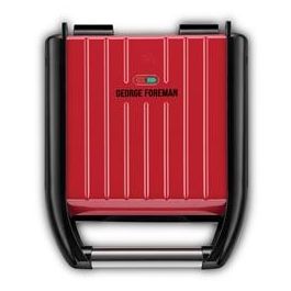 George Foreman 25030-56 Grill Eléctrico Compact Rojo, Placas Antiadherentes, Elimina hasta 42% de Grasa