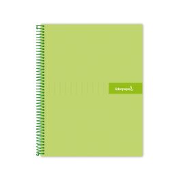 Cuaderno Espiral Liderpapel A5 Micro Crafty Tapa Forrada 120H 90 gr Cuadro 5 mm 5 Bandas6 Taladros Color Verde