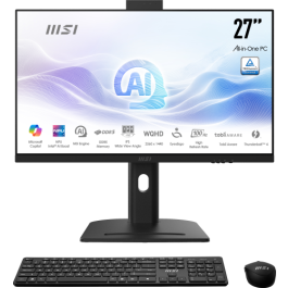 MSI All-in-One AM273Q AI 1UM-055ES, 27" IPS 2560x1440 (WQHD) 100Hz, Intel Ultra 7 155H, Intel Iris Xe Graphics, 32GB DDR5, SSD 1TB, Windows 11 Pro, Negro Precio: 1600.69000058. SKU: B1BAXHBEEK