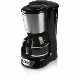 Domo DO708K Cafetera de filtro 1000W, capacidad 1.5L para 12 tazas, con Pantalla LCD, Temporizador 24h, Negra y acero inoxidable