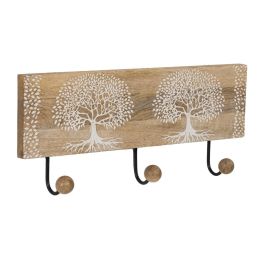 Percha Blanco-Natural Madera de Mango 38 X 5 X 18 cm