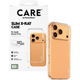 PanzerGlass CARE Fashionable X-Ray Soft Basic para Apple iPhone 17 Pro, Funda Transparente, Resistente a golpes y rayones