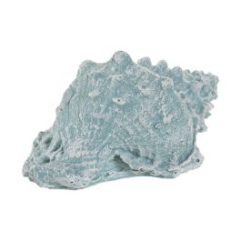 DKD Home Decor 6 Unidades Decoracion Mediterraneo Blanco Azul Resina Caracola 13 x 11 x 23 cm