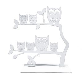 Joyero de Pie Versa Blanco Metal Hierro 7 X 18 X 18 CM Familia Búhos