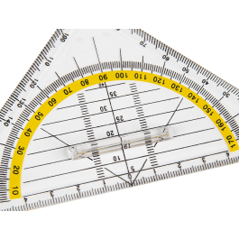 Liderpapel Escuadra 16 cm Plástico Cristal con Pestaña de Sujeción
