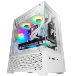 Mars Gaming MC-SE2/MCSE2W Minitorre Gaming Blanca, microATX/Mini-ITX, Cristal Templado, Doble Cámara, Ventilador FRGB 120mm