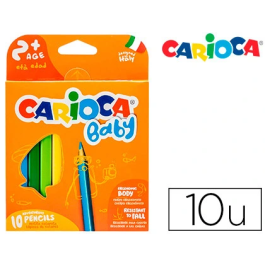 Carioca Lápices de Colores Baby 2 Años Caja de 10 Colores Surtidos Madera Triangular Precio: 2.8900003. SKU: B16FBVG9YM