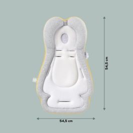 Babymoov Cosymorpho Smokey fresco. Soporte ergonómico dorsal bebé con reposacabezas antiplagiocefalia. Tejido ultrasuave y transpirable.