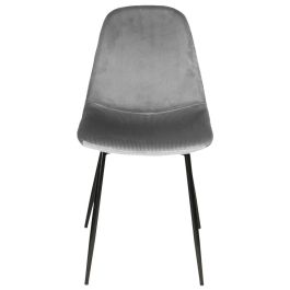 Home Deco Factory Silla Giulia Terciopelo Gris Colección Lounge