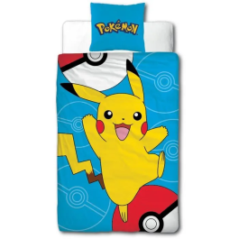 Pokemon Juego de Cama Pikachu III Microfibra Funda Nórdica 140x200 cm + Funda Almohada 63x63 cm