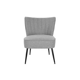 DKD Home Decor Sillón Scandi Gris de Poliéster y Metal - Medidas 64 x 72.5 x 55 cm - Altura Asiento 43 cm - Desmontable