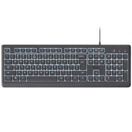 Trust Primo 25821 Teclado de Tamaño Completo con Iluminación LED, Teclas Silenciosas, Resistente a Derrames, USB-C, 104 Teclas, 436 x 184 x 22 mm, para PC Windows Precio: 27.50000033. SKU: B1BPKP9545