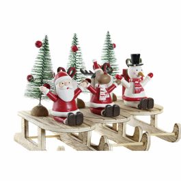 Adorno Navideño DKD Home Decor Madera Papá Noel (14 x 6 x 13 cm) (3 pcs)