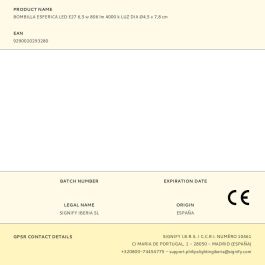 Philips Bombilla LED Esférica E27 6,5W 806 lm 4000K Luz Día Ø4,5 x 7,8 cm