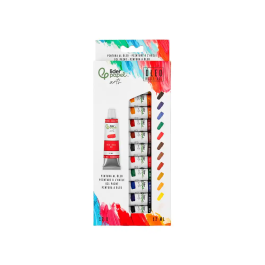 Liderpapel Pintura al Óleo Caja de 12 Tubos de Aluminio de 12 ml Colores Surtidos