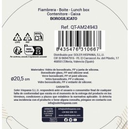 Ambare Fiambrera Redonda Hermética Inde 20.5 cm 1.3 L - Recipiente de Alimentos con Tapa Cierre Fácil (6 Unidades)