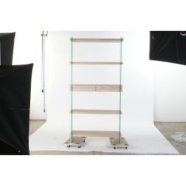 DKD Home Decor Green house 21 Estanteria Moderno Natural Transparente Cristal y MDF 90 x 35 x 180 cm