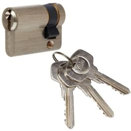 Yale Cerradura medio cilindro 30x10 mm para puerta garaje - 5 pines, incluye 3 llaves
