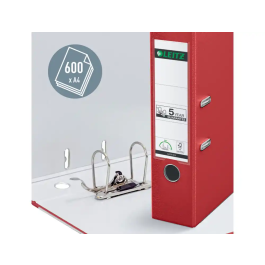Leitz Archivador de Palanca 180 DIN A4 Lomo 80 mm Cartón Jaspeado CO2 Neutral Color Rojo
