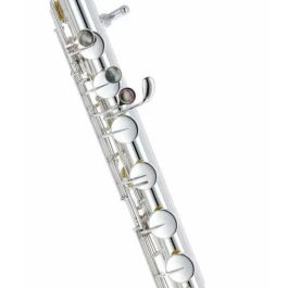 Pearl Flute Flauta Bajo PFB305E - Cabeza Curvada, Plateada, Pie: Do, Mecanismo de Mi Dividido, Accesorios Incluidos
