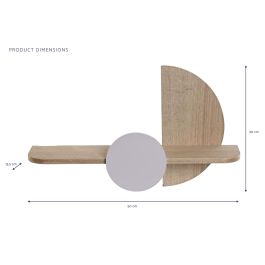 DKD Home Decor Estante Scandi Natural Malva Pino 50x30x13.5 cm (2 Unidades)