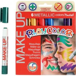 Playcolor 01011 Pocket Make Up Metallic - 6 Colores Surtidos: Azul, Oro, Verde, Lila, Rojo, Plata
