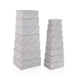 Juego de Cajas Decorativas Versa Cartón Plumas (15 Piezas) Juego de Cajas Decorativas Versa Cartón Plumas (15 Piezas)