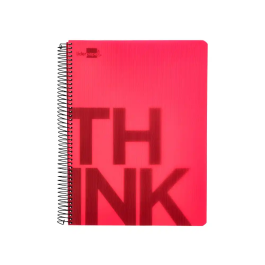 Liderpapel Cuaderno espiral Micro Think A4, Tapa Plástico, 140 Hojas, 80gr, Cuadro 5mm, 5 Bandas, 4 Taladros, Referencia 4