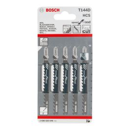 Bosch 2608630040 Hojas de sierra de calar T 144 D Speed Wood, Set de 5 uds para Madera blanda