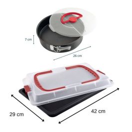Dr Oetker FAC1702339416420 Bandeja de Horno Bake and Go con Tapa y Molde Desmontable - 42 x 29 cm
