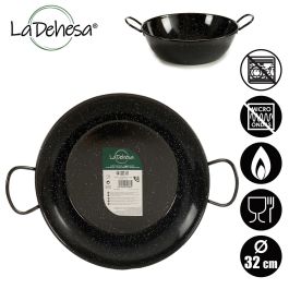 Sartén Honda Esmaltada 32 cm La Dehesa - Acero Esmaltado Negro (6 Unidades)
