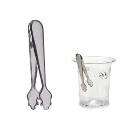 Kinvara Pinza de Hielo de Acero Inoxidable 18 cm para Bar y Hostelería - Ideal para Servir Cubitos y Hielo Picado (48 Unidades)