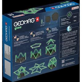 Geomag Set de Construcción Magnético EcoFriendly 42 Piezas Brilla en la Oscuridad - Barras y Esferas 100% Reciclado