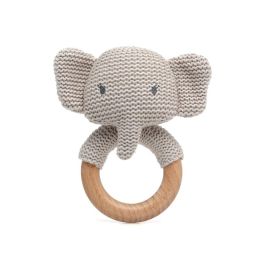 Elefante 13 cm Sonajero Gris Algodón