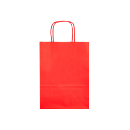 Q-connect Bolsa Papel Celulosa Rojo L con Asa Retorcida 320x400x140 mm (Paquete de 25)
